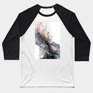 Grey Delight - Abstract Alcohol Ink Art Baseball T-Shirt